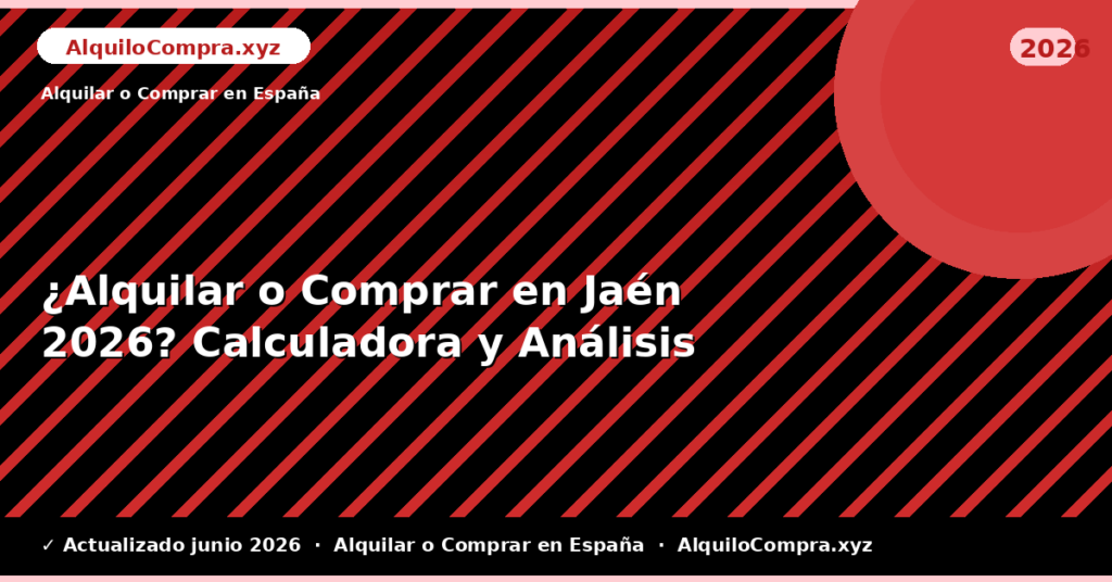 ¿Alquilar o Comprar en Jaén? Calculadora y Análisis