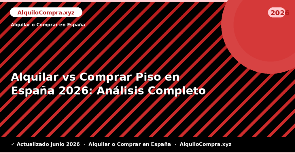 Alquilar vs Comprar Piso en España: Análisis Completo